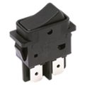 C&K Components Rocker Switch, Spdt, Off-On-On, Latched, 6A, 48Vdc, Quick Connect Terminal, Rocker Actuator, Panel DF72J12P215QA